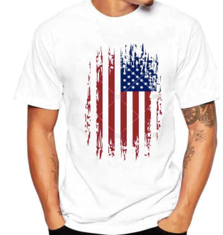 Vertical American Flag Shirt Mens